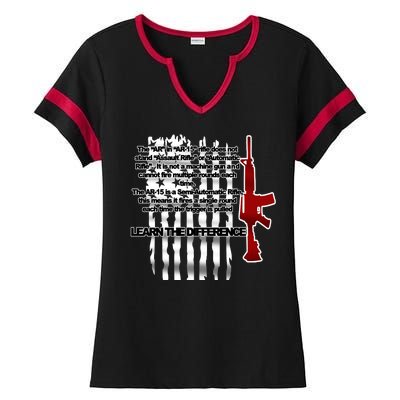 AR15 Not AN Assault Rifle Guns Quote Ladies Halftime Notch Neck Tee