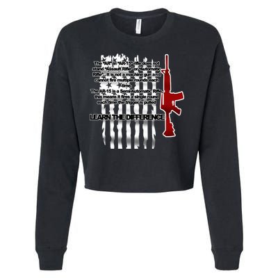 AR15 Not AN Assault Rifle Guns Quote Cropped Pullover Crew