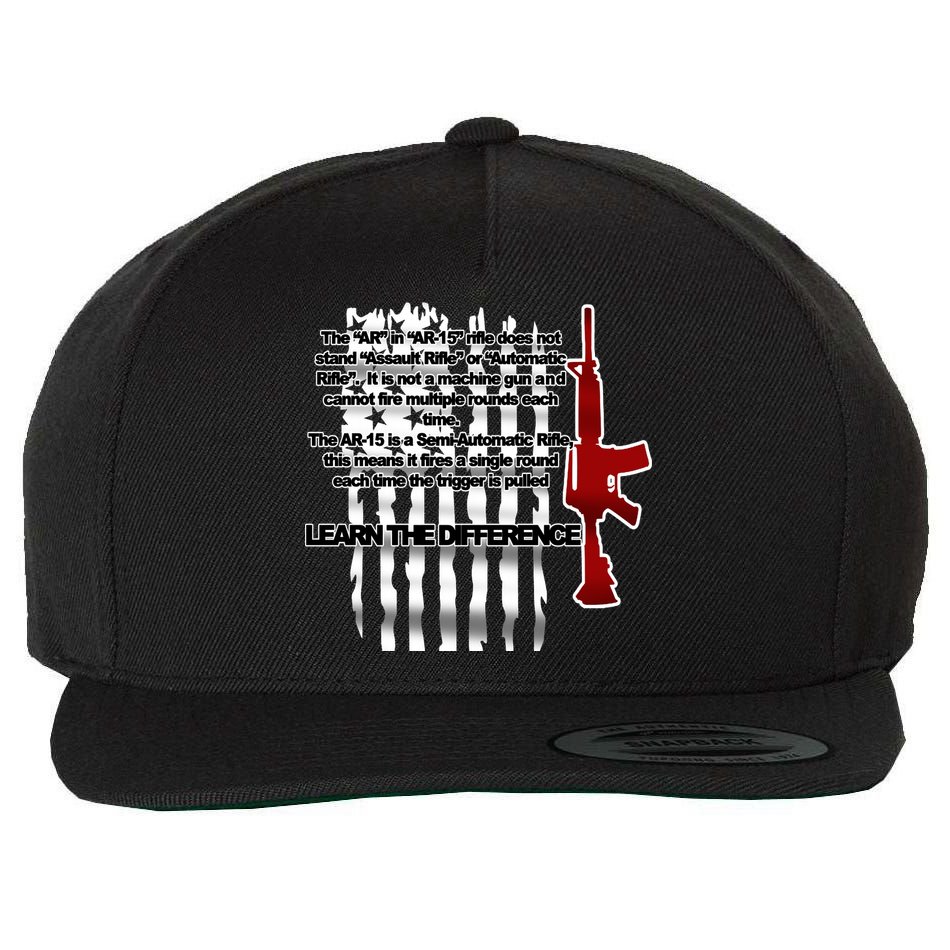 AR15 Not AN Assault Rifle Guns Quote Wool Snapback Cap