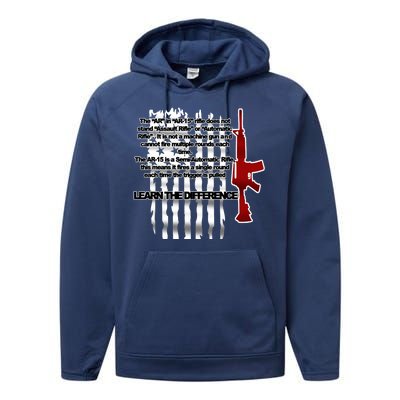 AR15 Not AN Assault Rifle Guns Quote Performance Fleece Hoodie