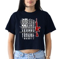 AR15 Not AN Assault Rifle Guns Quote Women's Crop Top Tee