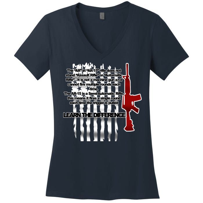 AR15 Not AN Assault Rifle Guns Quote Women's V-Neck T-Shirt