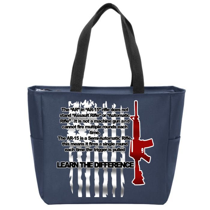 AR15 Not AN Assault Rifle Guns Quote Zip Tote Bag