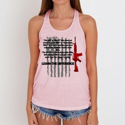 AR15 Not AN Assault Rifle Guns Quote Women's Knotted Racerback Tank