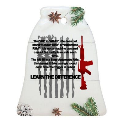 AR15 Not AN Assault Rifle Guns Quote Ceramic Bell Ornament