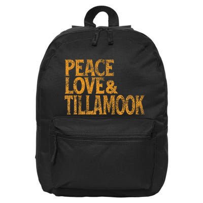 Awesome Retro 1960s Peace Love Tillamook Oregon 16 in Basic Backpack