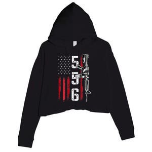 Ar15 Rifle 2nd Amendment 556 Ar15 Gifts Crop Fleece Hoodie