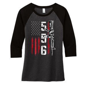 Ar15 Rifle 2nd Amendment 556 Ar15 Gifts Women's Tri-Blend 3/4-Sleeve Raglan Shirt