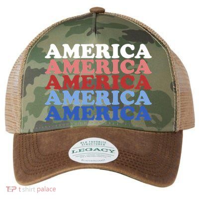America Retro 4th Of July Legacy Tie Dye Trucker Hat