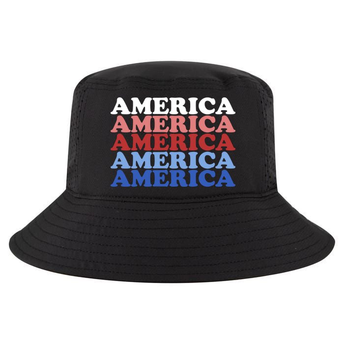 America Retro 4th Of July Cool Comfort Performance Bucket Hat