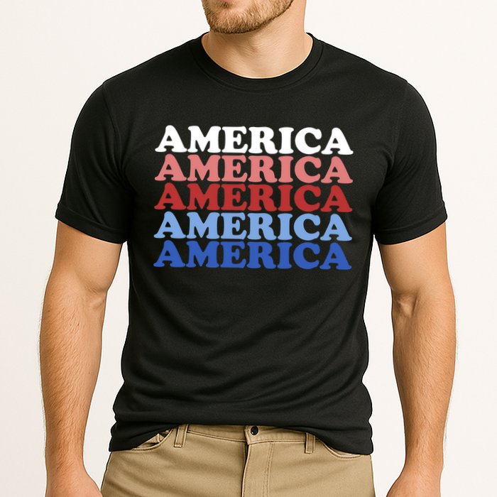 America Retro 4th Of July Cooling Performance Crew T-Shirt
