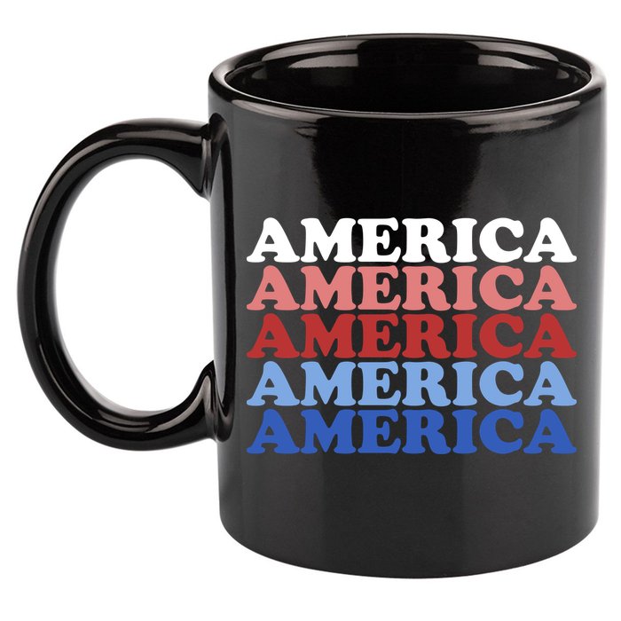 America Retro 4th Of July 11oz C Handle Ceramic Mug