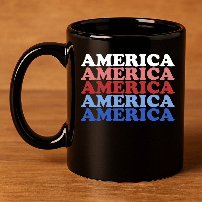 America Retro 4th Of July 11oz C Handle Ceramic Mug