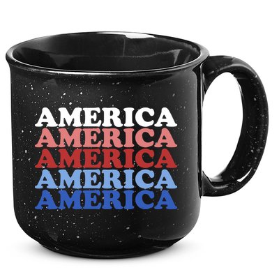 America Retro 4th Of July 15oz Campfire Ceramic Mug