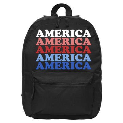America Retro 4th Of July 16 in Basic Backpack