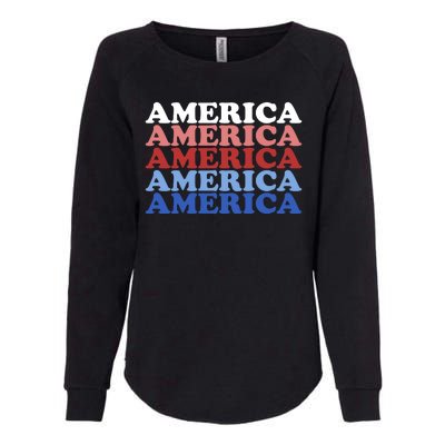 America Retro 4th Of July Womens California Wash Sweatshirt