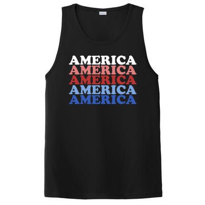 America Retro 4th Of July PosiCharge Competitor Tank