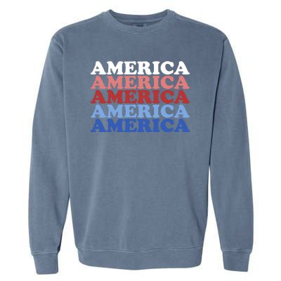 America Retro 4th Of July Garment-Dyed Sweatshirt