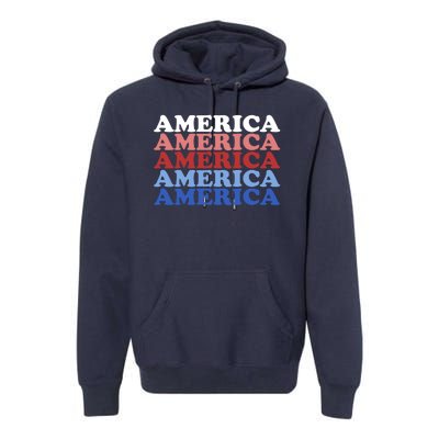 America Retro 4th Of July Premium Hoodie