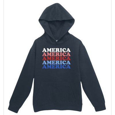 America Retro 4th Of July Urban Pullover Hoodie