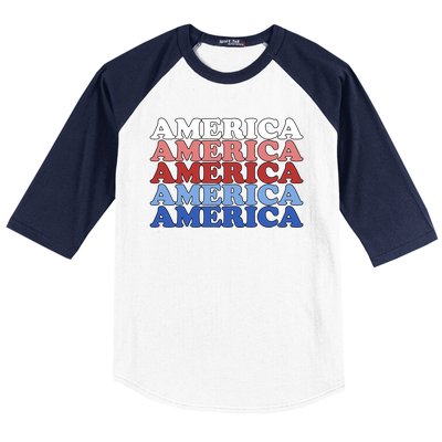 America Retro 4th Of July Baseball Sleeve Shirt