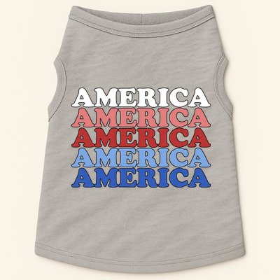 America Retro 4th Of July Doggie Tank