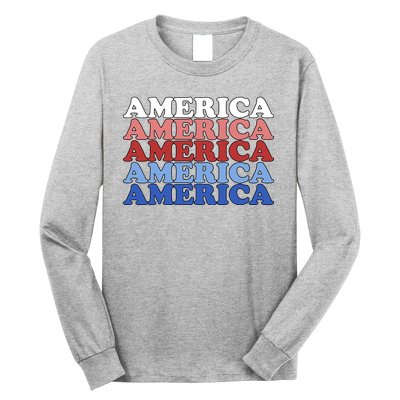 America Retro 4th Of July Long Sleeve Shirt