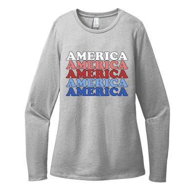 America Retro 4th Of July Womens CVC Long Sleeve Shirt