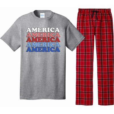 America Retro 4th Of July Pajama Set