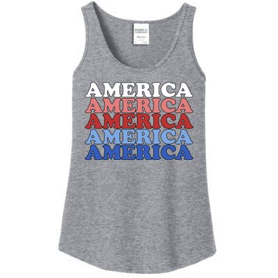 America Retro 4th Of July Ladies Essential Tank