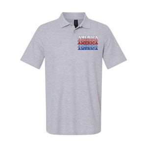 America Retro 4th Of July Softstyle Adult Sport Polo