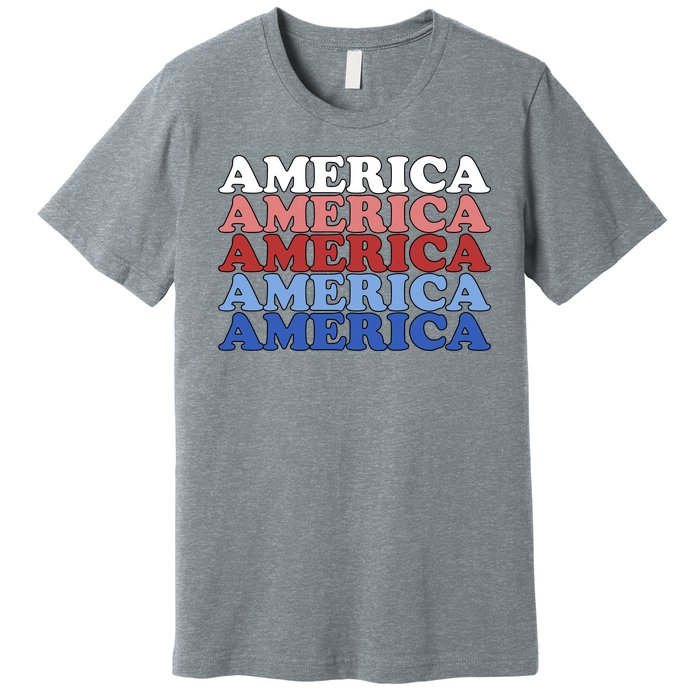 America Retro 4th Of July Premium T-Shirt