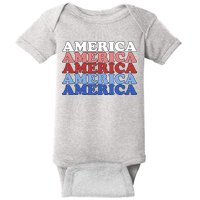 America Retro 4th Of July Baby Bodysuit