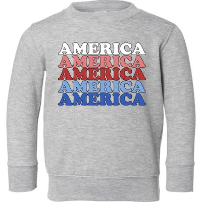 America Retro 4th Of July Toddler Sweatshirt