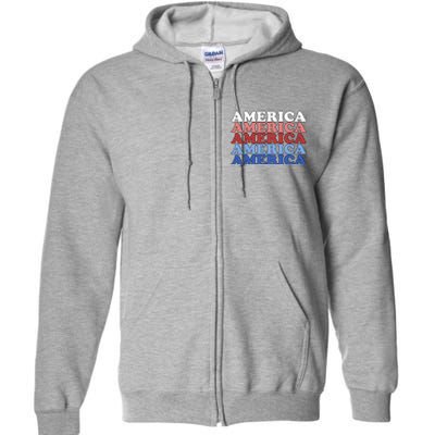 America Retro 4th Of July Full Zip Hoodie