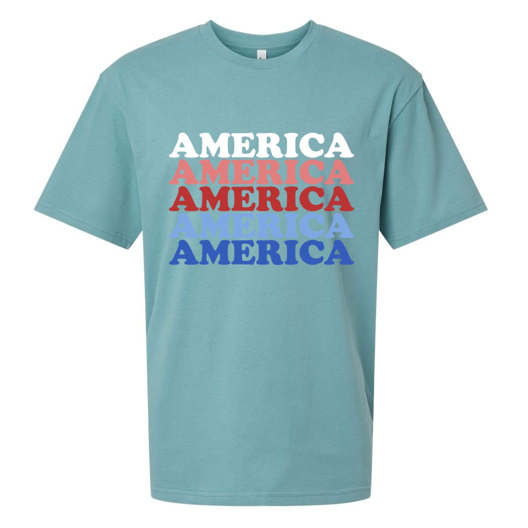 America Retro 4th Of July Sueded Cloud Jersey T-Shirt