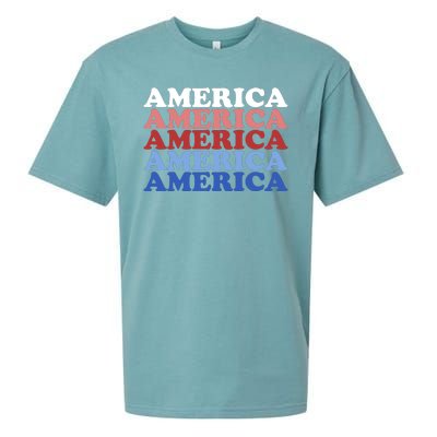 America Retro 4th Of July Sueded Cloud Jersey T-Shirt