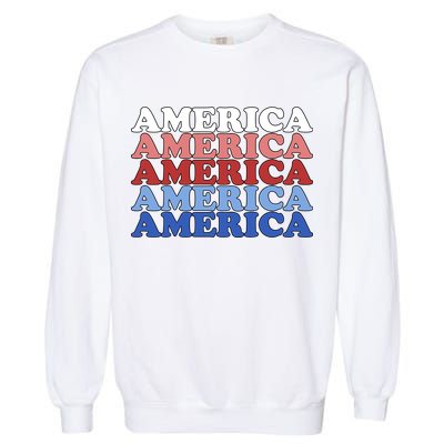 America Retro 4th Of July Garment-Dyed Sweatshirt