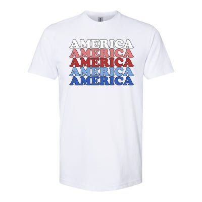 America Retro 4th Of July Softstyle CVC T-Shirt