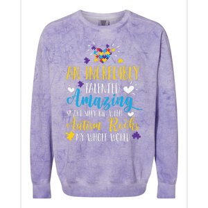 Autism Rocks ASD Support Unique Autistic Warrior Gift Colorblast Crewneck Sweatshirt