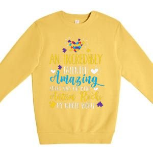 Autism Rocks ASD Support Unique Autistic Warrior Gift Premium Crewneck Sweatshirt