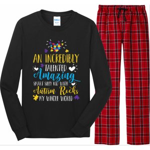 Autism Rocks ASD Support Unique Autistic Warrior Gift Long Sleeve Pajama Set