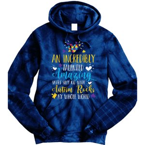 Autism Rocks ASD Support Unique Autistic Warrior Gift Tie Dye Hoodie