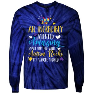 Autism Rocks ASD Support Unique Autistic Warrior Gift Tie-Dye Long Sleeve Shirt