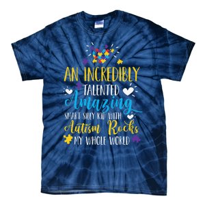 Autism Rocks ASD Support Unique Autistic Warrior Gift Tie-Dye T-Shirt