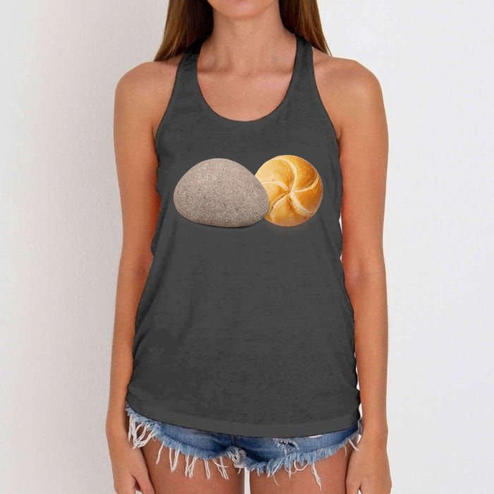 A Rock And A Roll ItS A Rock And A Roll Pictogram Women's Knotted Racerback Tank