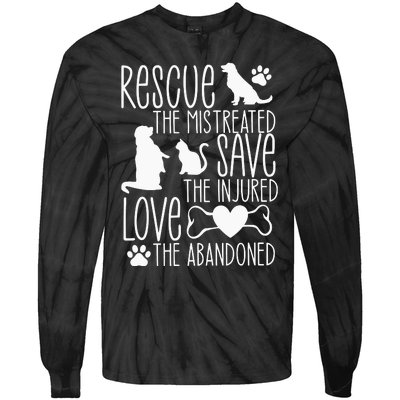 Animal Rescue Animal Rights Tie-Dye Long Sleeve Shirt