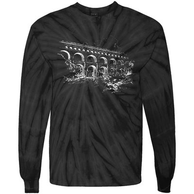 Ancient Roman Aqueduct Rome Aqueduct Of Segovia Tie-Dye Long Sleeve Shirt