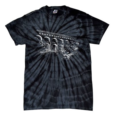 Ancient Roman Aqueduct Rome Aqueduct Of Segovia Tie-Dye T-Shirt