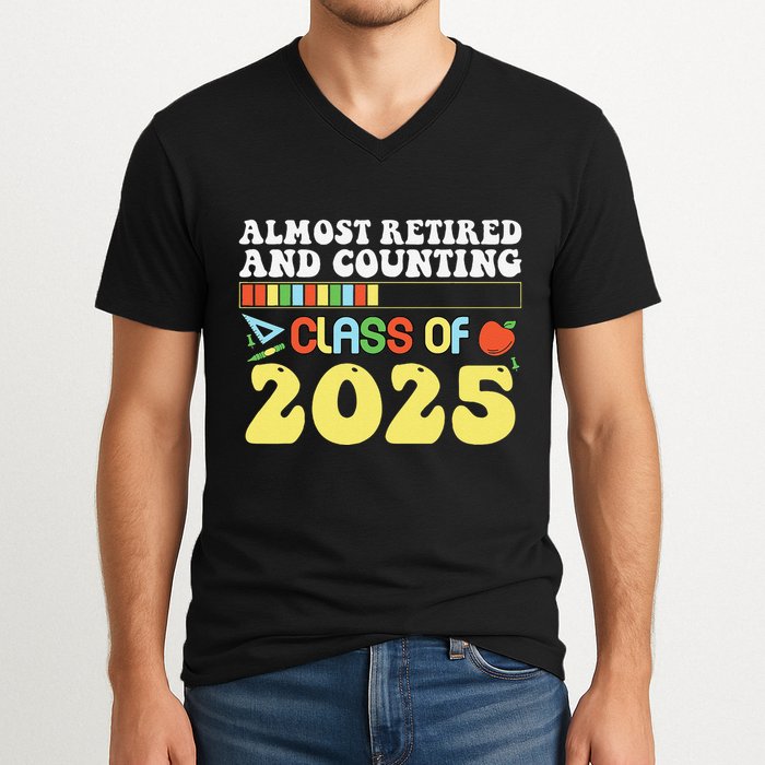 Almost Retired And Counting Class Of 2025 V-Neck T-Shirt